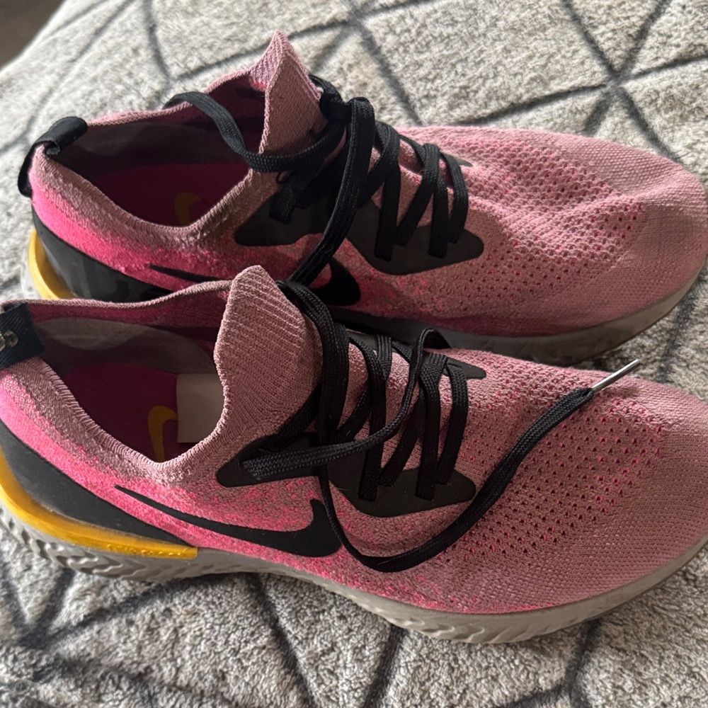 Nike Women's Epic React Pink and Yellow Athletic Shoes size 7.5